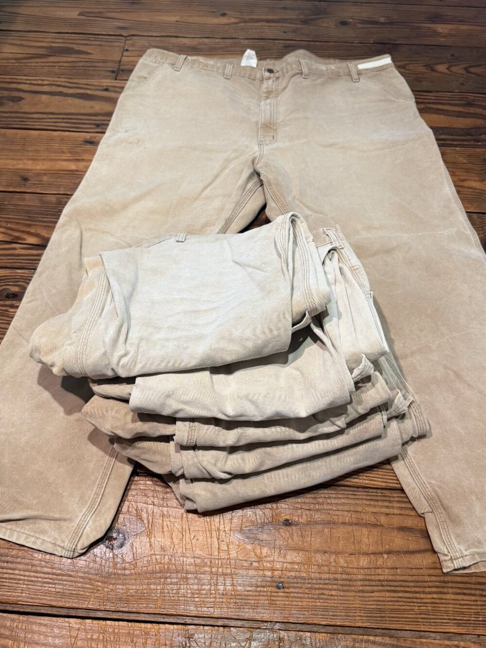 Lot Of 6 (Six!) Carhartt Carpenter Pants B11 Brown Tan Vintage Mens Size 48x32